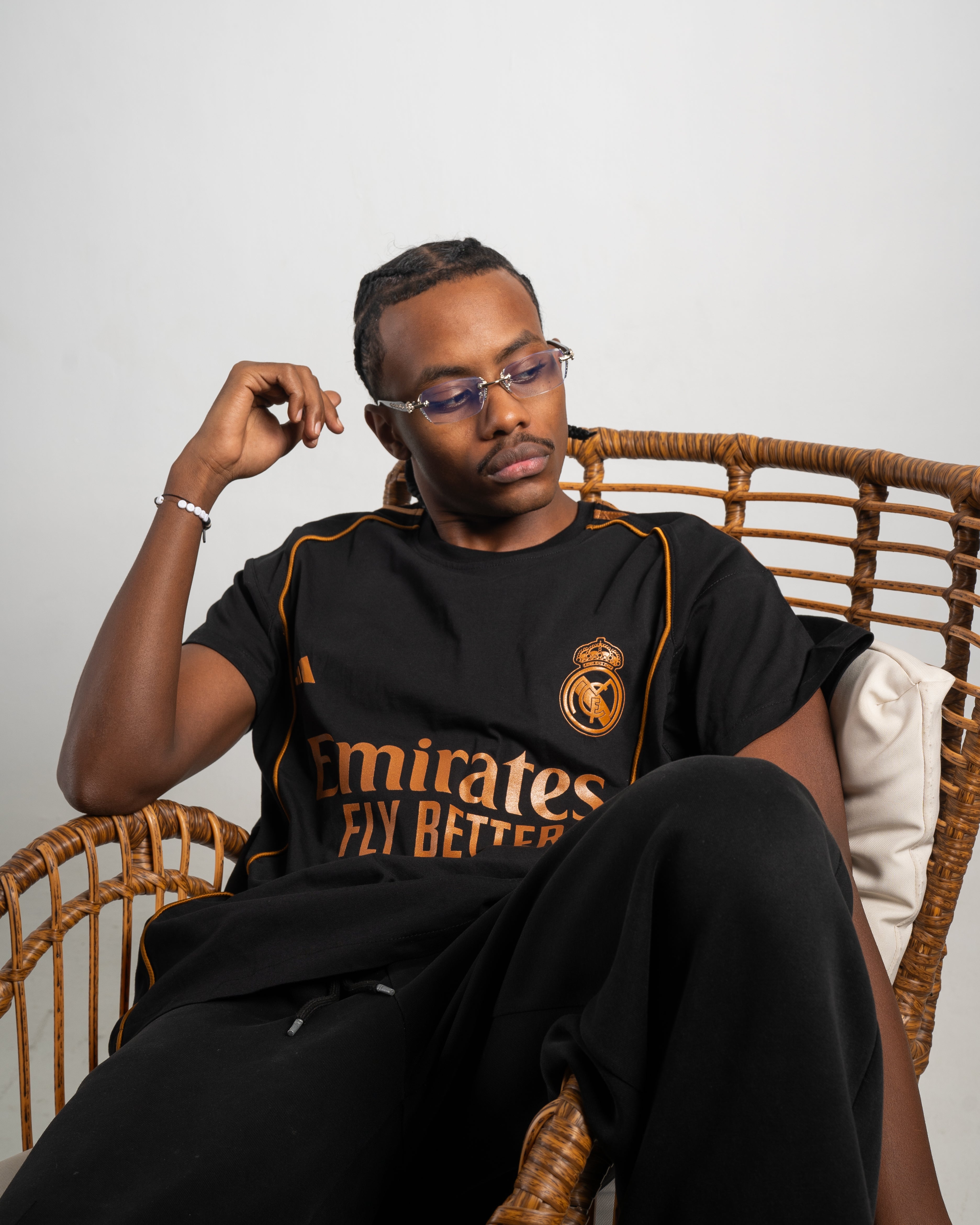 Black Real Madrid cotton T-shirt