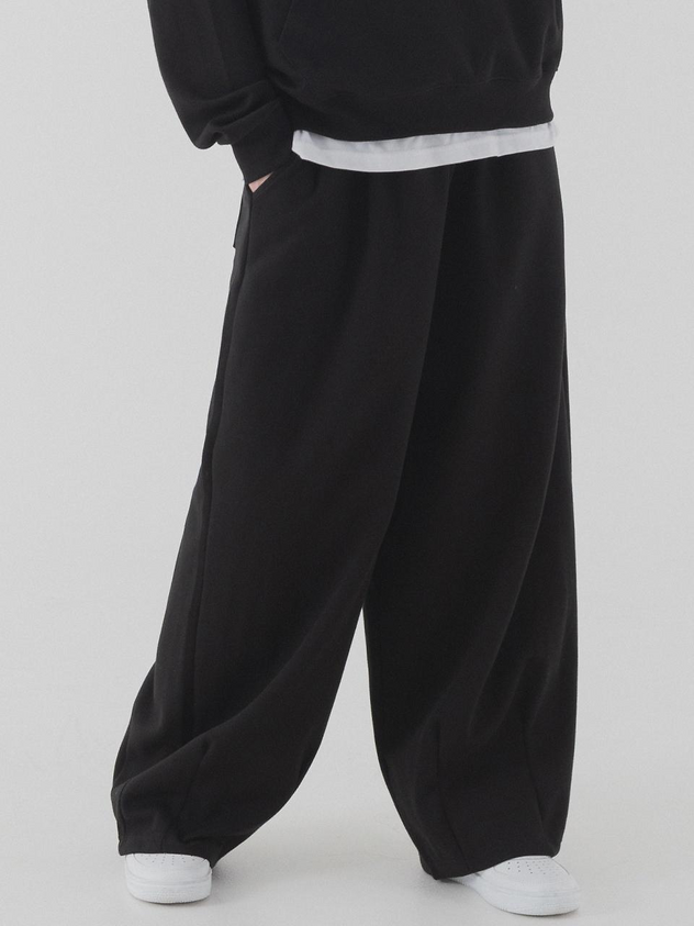 ESSENTIAL BAGGY SWEAPANTS (BLACK)